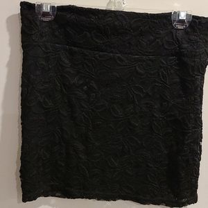 Qed London black lace pull on mini skirt